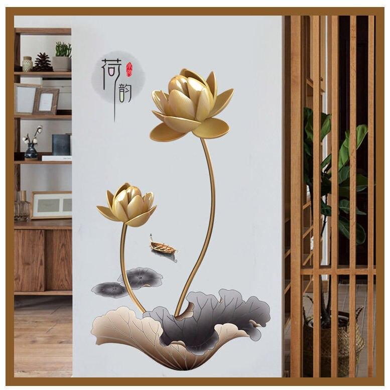 Adesivos de flores para sala de estar, fundo de parede, adesivos de decoração de parede para quarto, papel de parede autoadesivo