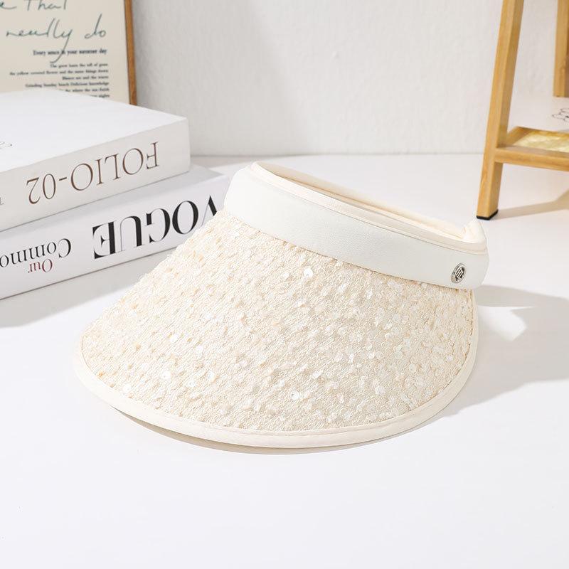 Sequined sunshade empty top hat Children's summer outdoor travel sunscreen empty top hat Small and versatile sun hat
