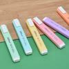 6 Pcs/set Flat Shape Pale Color Highlighter Fluorescent Pen Art Markers Gift Stationery Highlighter Kit Pastel Highlighters