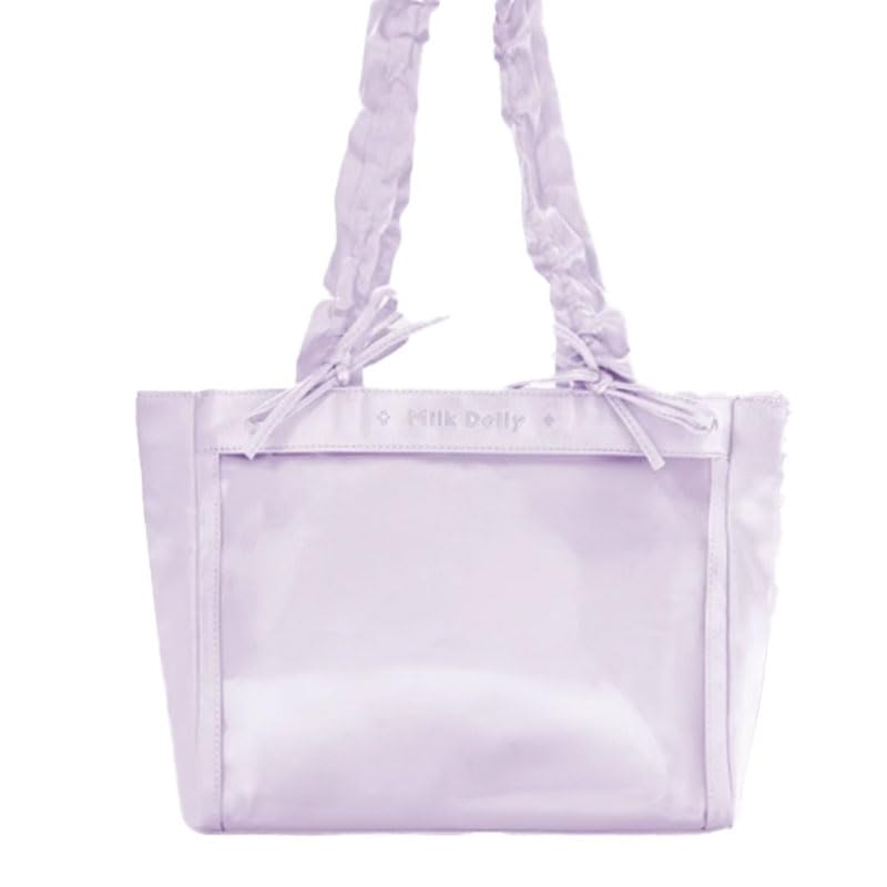 [FUYUUNEKO] Satin Ita Bag with Double Stitched Pouch, Milk Dolly, Otaku Goods, g.trigger Ita Bag, Clear Bag, Purple [Parallel Import]
