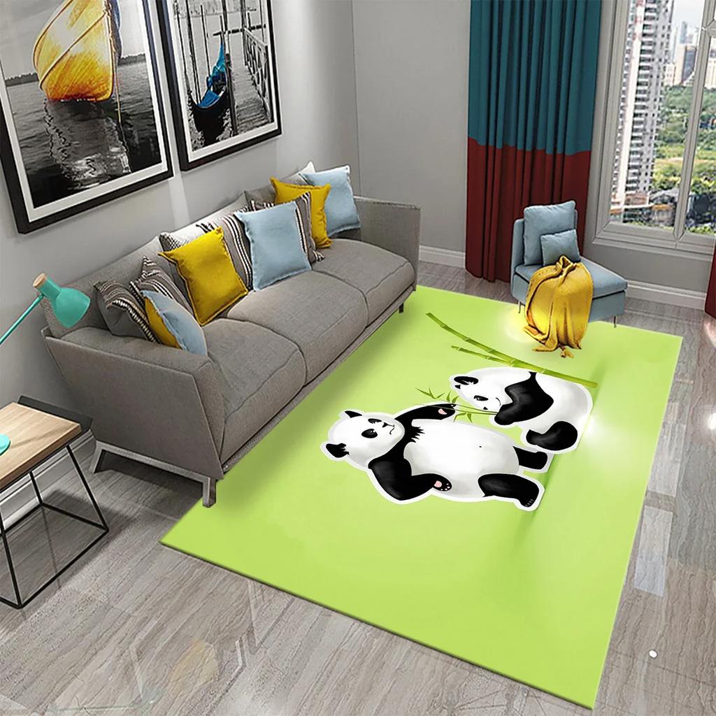 3D Cartoon Cute Panda Carpet Area Rug for Living Room Bedroom Bathroom Kitchen Decor Kid Play Crawl Soft Non-slip Floor Mat Gift