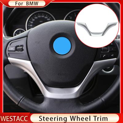 ABS Chrome Car Steering Wheel Cover Trim Decoration Sticker for BMW 3 Series F30 F34 320 328 2013 2014 Styling