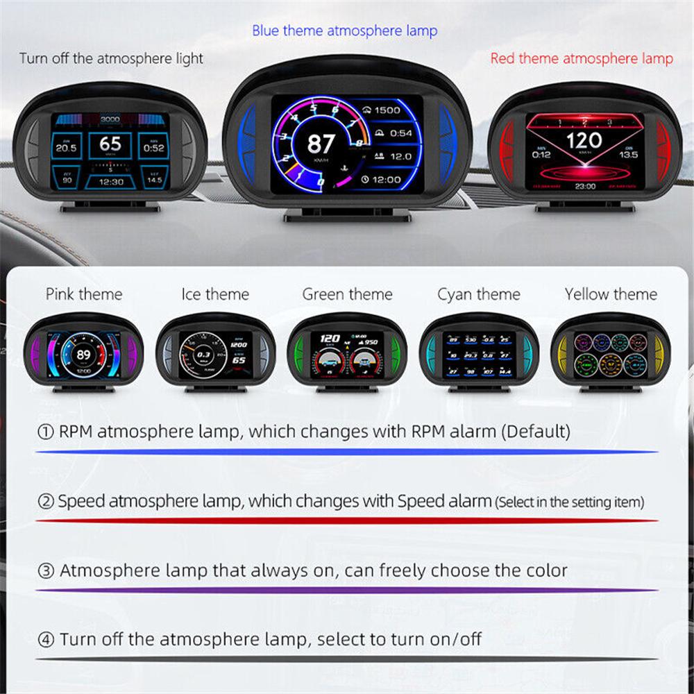 3 In Car OBD GPS HUD Digital Head Up Display Speedometer Speed Temp Alarm Gauge