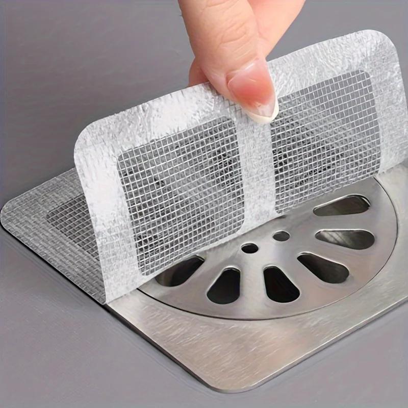 Disposable Shower Drain Hair Catcher Mesh Shower Drain Covers Floor Sink Strainer Filter Hair Stopper For Bathroom Kitchen