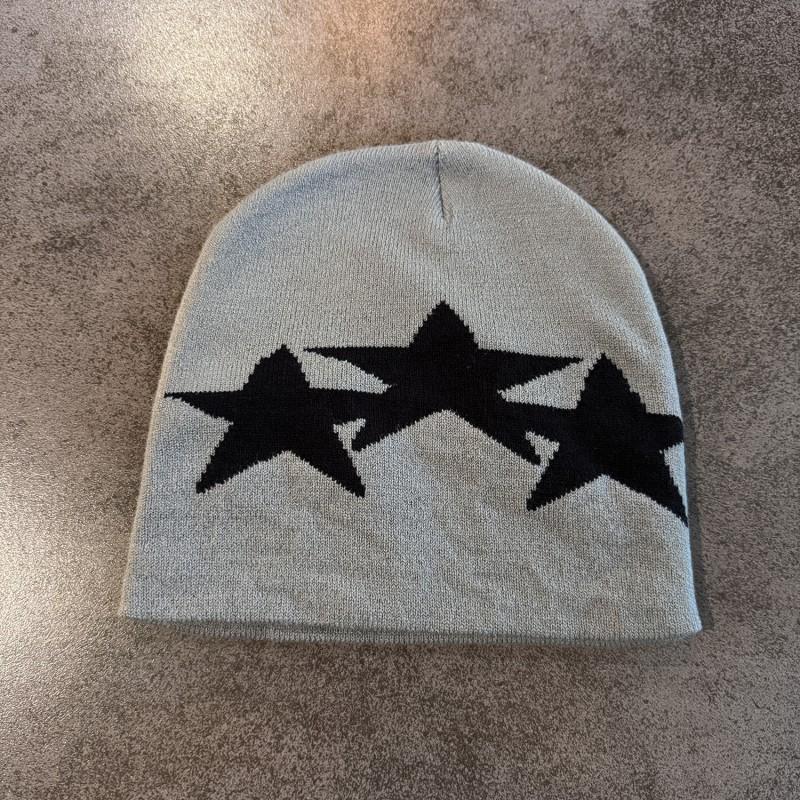 Japanese Style Minimal Star Beanie Street Knit Hat Unisex Warm Versatile Casual Cap