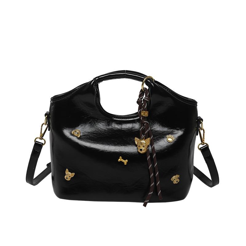 

Casual versatile oblique span bag women s summer new trend fashion high-end retro handbag going out small bag one size fits all чорний