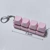 4 Keys Fidget Keychain Key Button Pinch Toy Funny Clicker Toy Pendant  for Adult&Kids