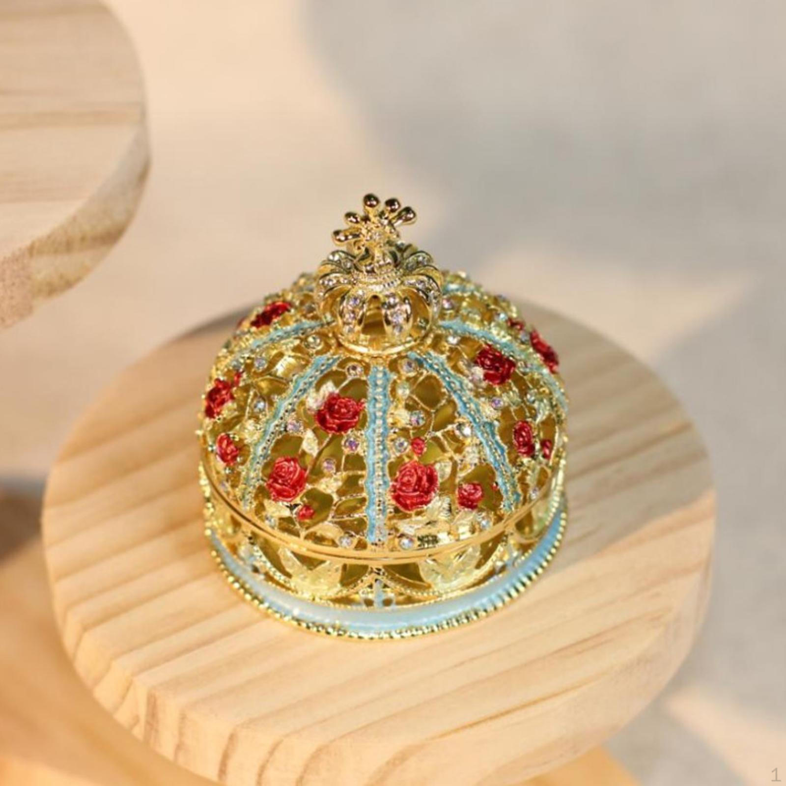 

Коллекция украшений для хранения колец в форме короны с эмалевыми стразами синий