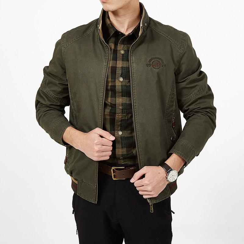 Wear Both Sides of A Pure Cotton Casual Men's Jacket for Spring and Autumn, Middle-aged and Elderly Workwear Jacket, Dad's Outfit Jacket
