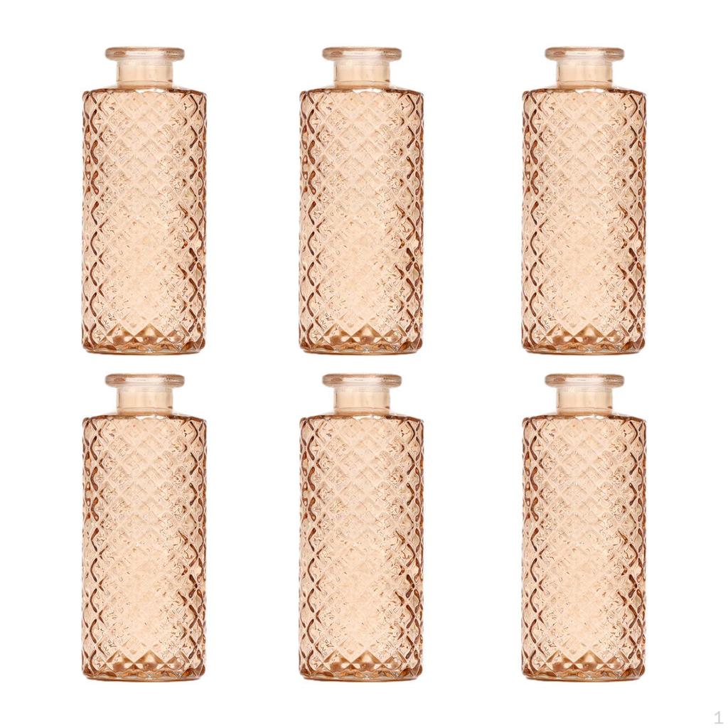 6 Glass Vases for Flowers, Mini Containers Arrangements, Table Decoration Interiors