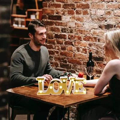 Valentines Day LED Glowing Love Night Light Wedding Birthday Bar Store Outdoor Decoration Romantic Atmosphere Lighting