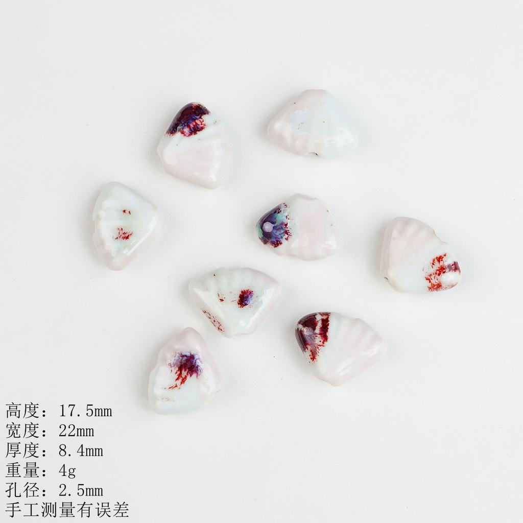 Ocean shell special-shaped beaded accessories Jingdezhen ceramic bracelet necklace handmade DIY material manufacturer wholesale