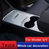Aluminum Alloy Center Control Stick Up Window Button Whole Car Decoration For Tesla Model 3/Y Door Handle Steering Wheel