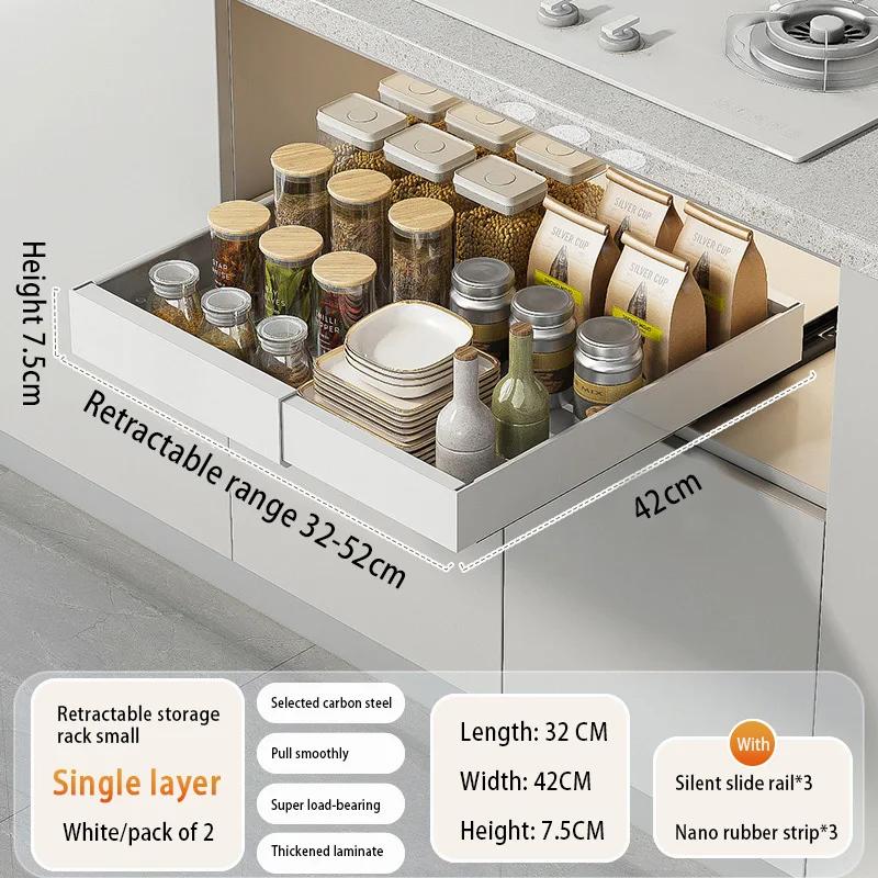 For Organisateur D armoire Extractible Extensible, Bâton En Métal, Tiroirs Coulissants, Rangement De Cuisine, Étagères D armoire