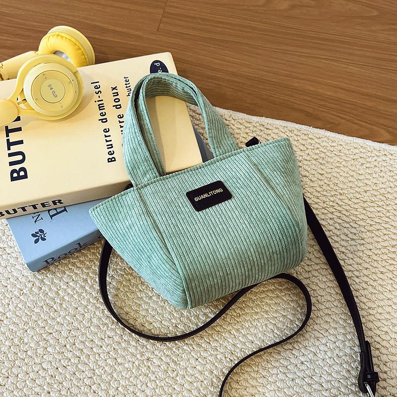 Small Canvas Bucket Purse For Women With Internal Pouch And Single Strap For Casual Wear