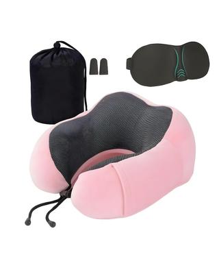 Neck Pillow Eye Mask Earplug Set Neck Pillow Airplane Comfort Item Memory Foam Neck Pillow Washable Cover Neck Pillow Portable Pillow Easy To Carry