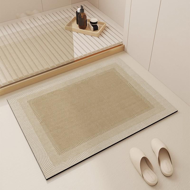 Silica Diatomite Bath Mat Absorbent Fast Drying Non Slip Floor Rug Bathroom Entrance Modern Minimalist