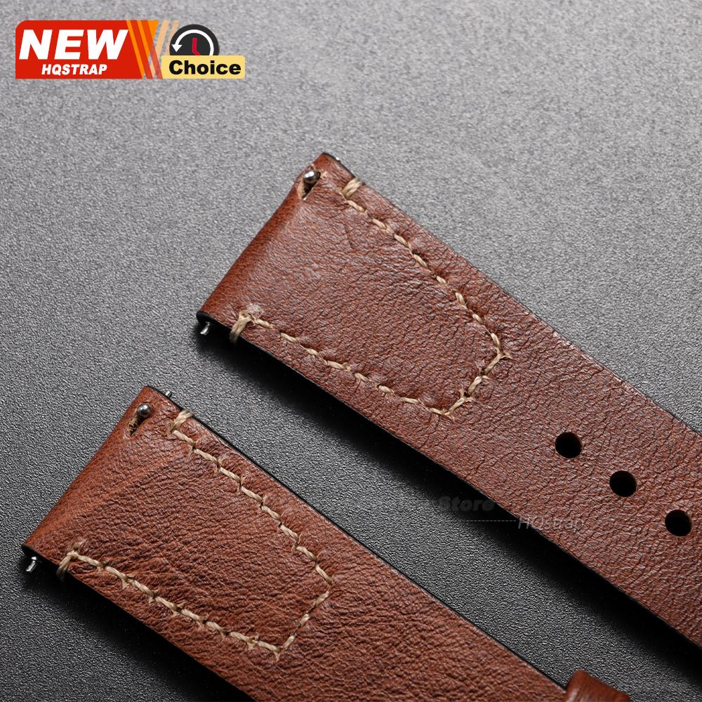18mm 20mm 22mm Genuine Vintage Leather Watch Strap Band Universal Watchband Retro Bracelet Quick Release Bar Wristband Women Men