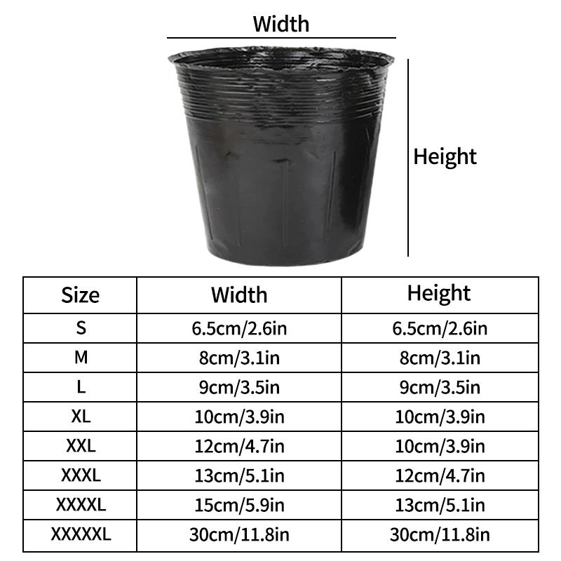 100/50Pcs Plants Nursery Pots Plastic Seeds Starter Pots W/ Holes Garden Plant Pot For Succulents Seedling Cutting Transplanting