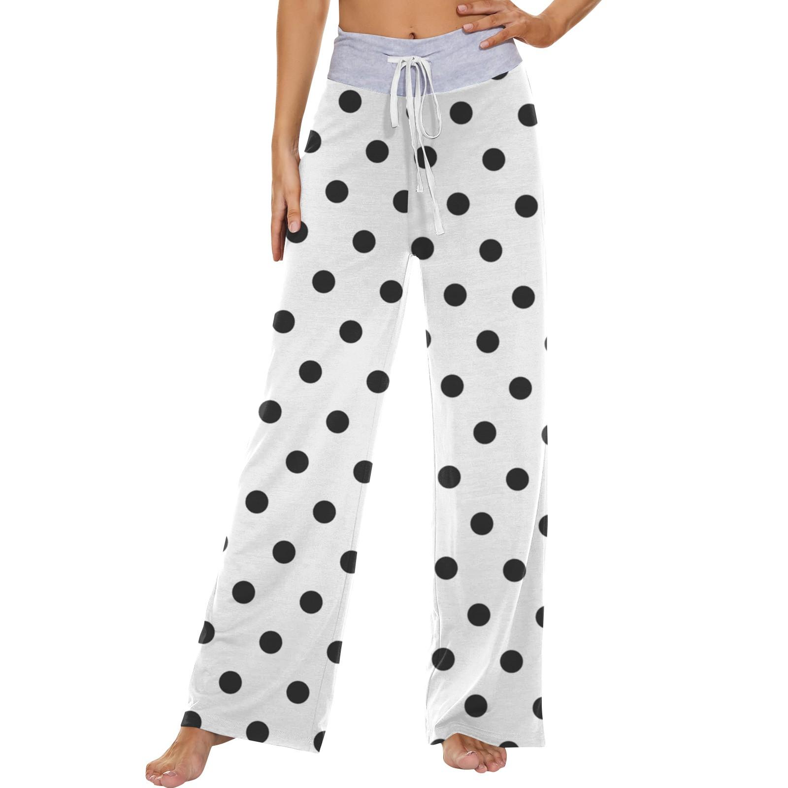 

Женские модные повседневные удобные пижамные брюки с принтом и широкими штанинами на шнурке M белый