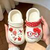Cute Cartoon Cat Summer Children's Clogs for Girls, Non-slip Closed-toe Breathable Outdoor Sandals for Kids On the Beach