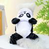 Tuta per animali domestici alla moda a forma di panda con cappuccio, cappotto caldo invernale a quattro zampe