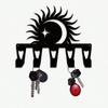 Modern Sun Moon Key Holder Heavy Metal Wall Decor 5 Hooks Space Saving Entryway