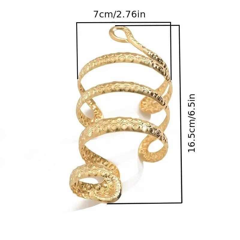 Personality Exaggerated Serpentine Open Arm Ring Punk Hip Hop Style Retro Hollow Women's Arm Ring Daily Party