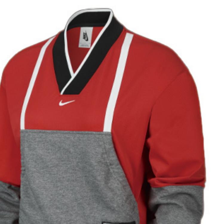 Nike Felpa Sportiva Casual Girocollo Serie ISPA in Cotone con Scollo a V Donna Top Rossi CD6371-819