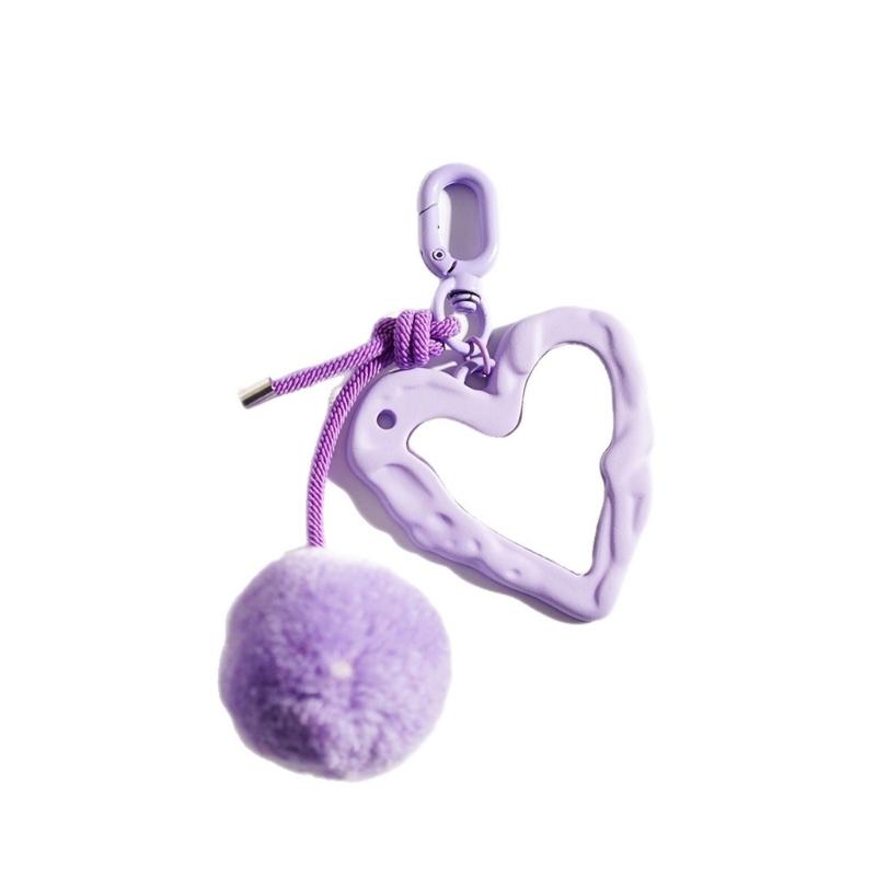 

Adorable Plush Pom Heart Keychain Soft Multiple Vibrant Color Perfect Gift For Bags And Keys