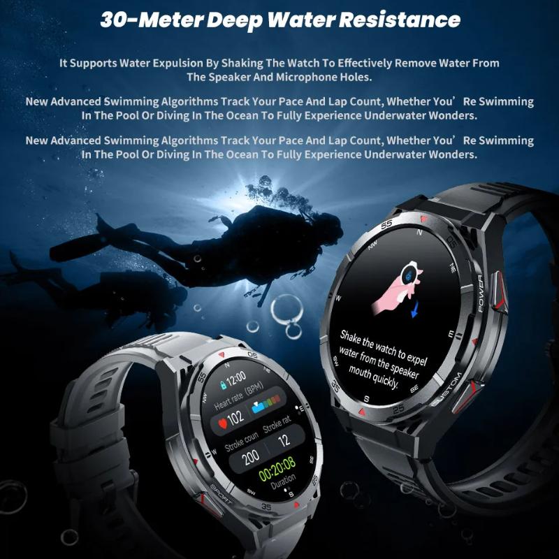 2025 New Dual-Band Satellite GPS Smart Watch Men 1.43'' AMOLED Screen Compass Heart Rate BT Call IP69 Waterproof Swimming Watch
