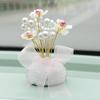 Car Gypsophila Ornament Center Console Creative Imitation Pearl Lotus Car Three Petal Flower Ornament Car Decoration Accessories