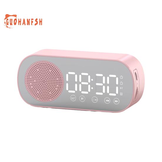 Wireless Mirror Alarm Clock Speaker with Bluetooth-compatible 5.0, FM, TF Card Support - Multi-functional Home Entertainment Speaker