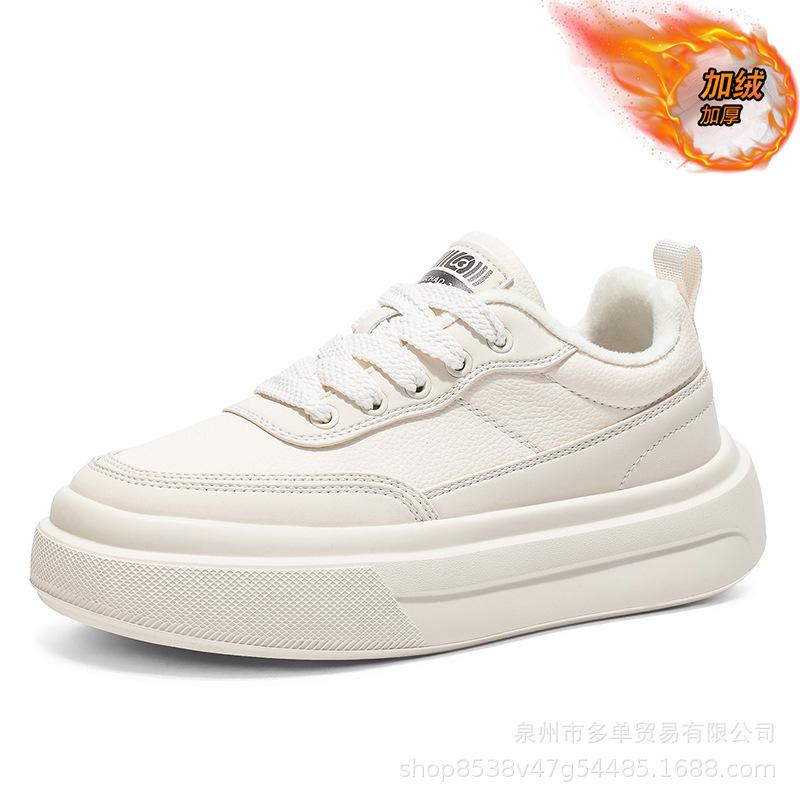 Autumn and winter velvet new trendy shoes thick baseplate shoes heightening sports and leisure shoes