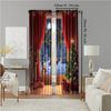 2Pcs Christmas Tree Design Window Curtains Polyester Material Drapes For Bedroom Living Room Office Rod Pocket Machine Washable