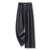 Women's Gray Sequin Black Suit High-Waisted Wide-Leg Pants - 2025 Spring/Autumn Light Luxury Collection