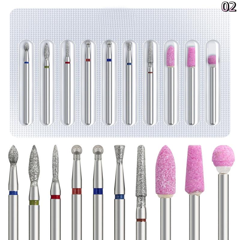 10Pcs Electric Nail Drill Bits For Manicure Pedicure Tungsten Dead Skin Removal Nail Polishing Grinding Head Manicure Tools