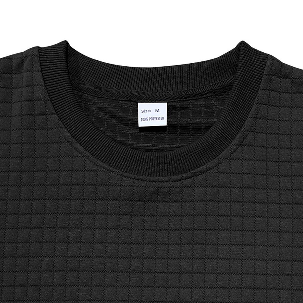 Topuri de vară la modă sport casual cu mânecă scurtă pentru bărbați, tricou pentru bărbați cu gât rotund, pătrat mic, culoare uni