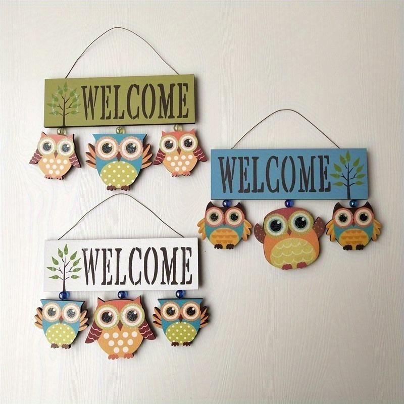 New Pastoral Style Home Accessories Creative Personality Owl Listing Welcome To Welcome Store Wall Hanging