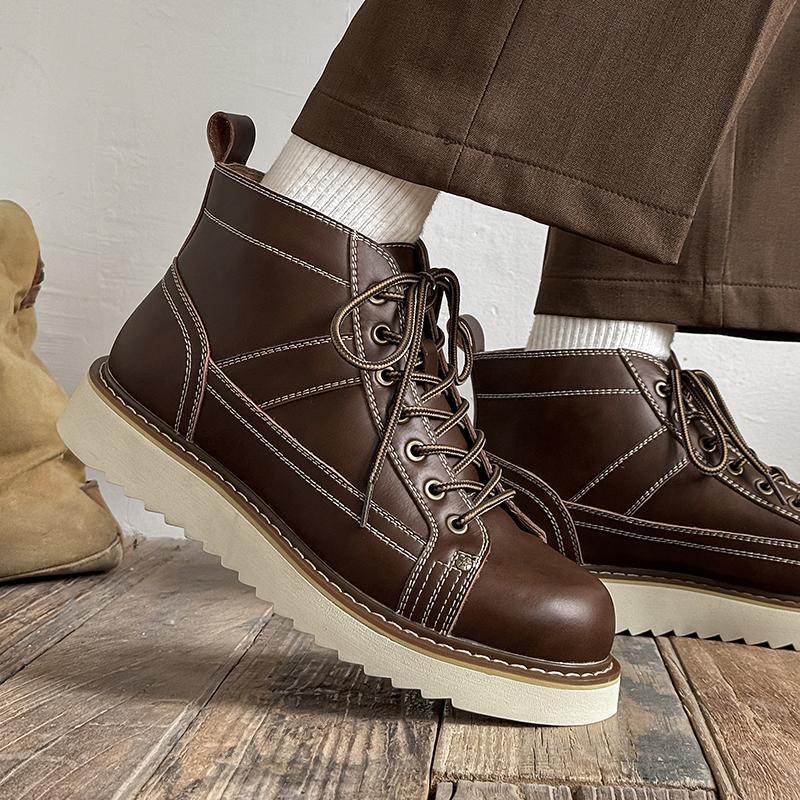 Fashion High top men's shoes Designer's luxury minimalist style Party Leisure Business Office Autumn and winter shoes outdoor Lace up