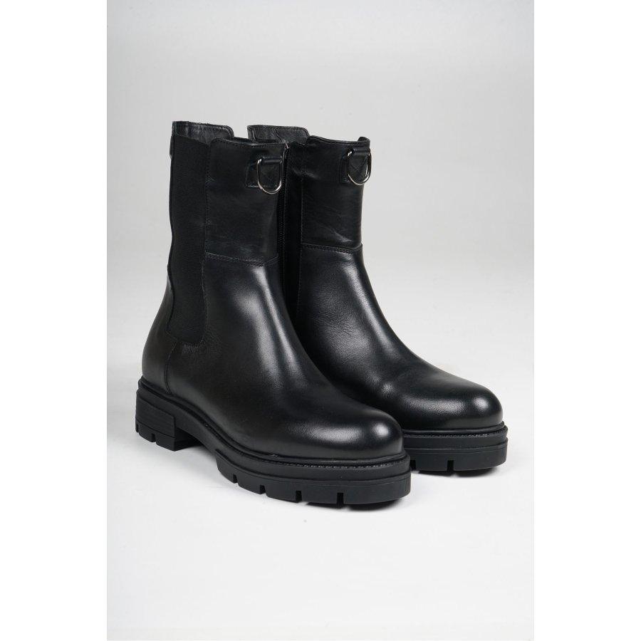 Women's Genuine Leather Thick Sole Fur Lined Casual Boots