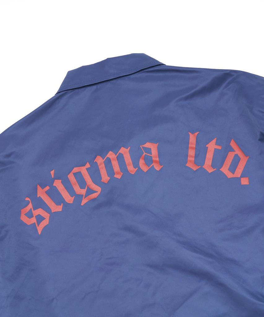 Stigma Old Letter Oversized Coach Jacket Blue