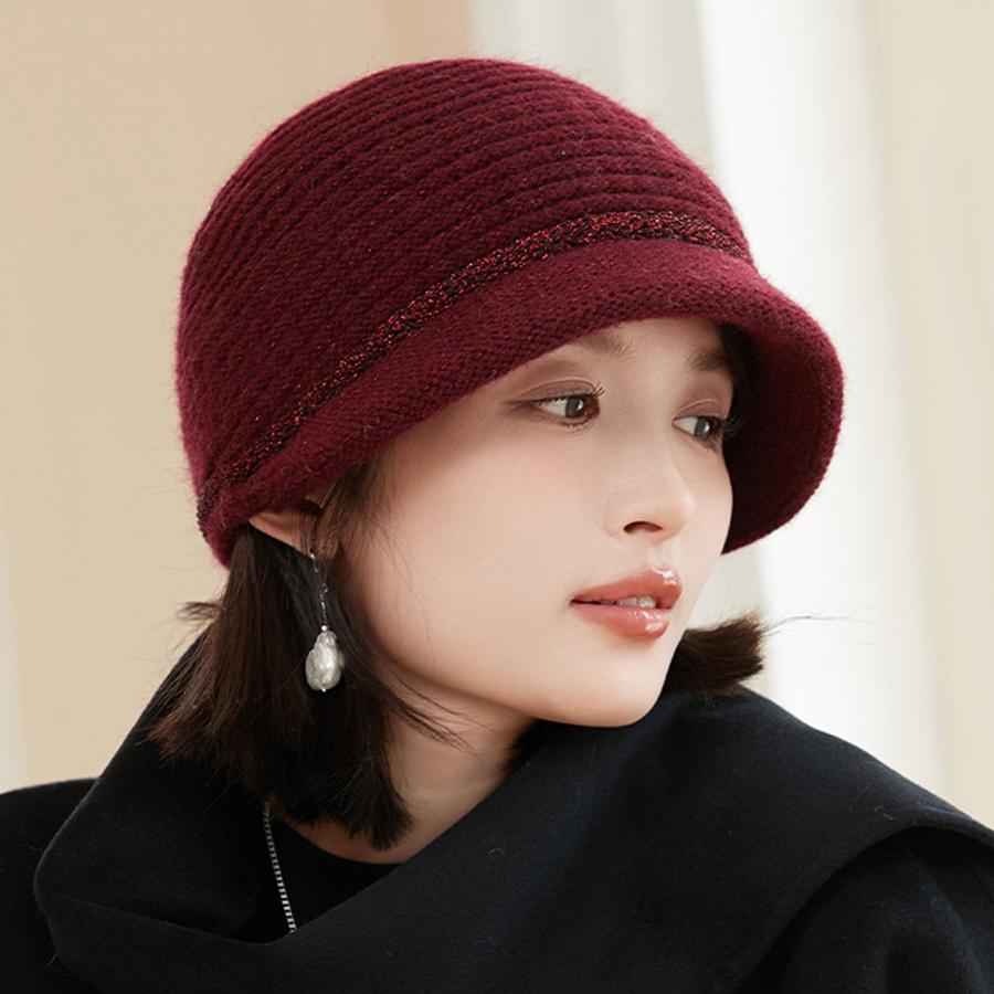 

Шапка из меха кролика, женская, яркая, шелковая, для защиты ушей, для людей среднего и пожилого возраста, вязаная шапка, зимняя, теплая, толстая, для мам красный