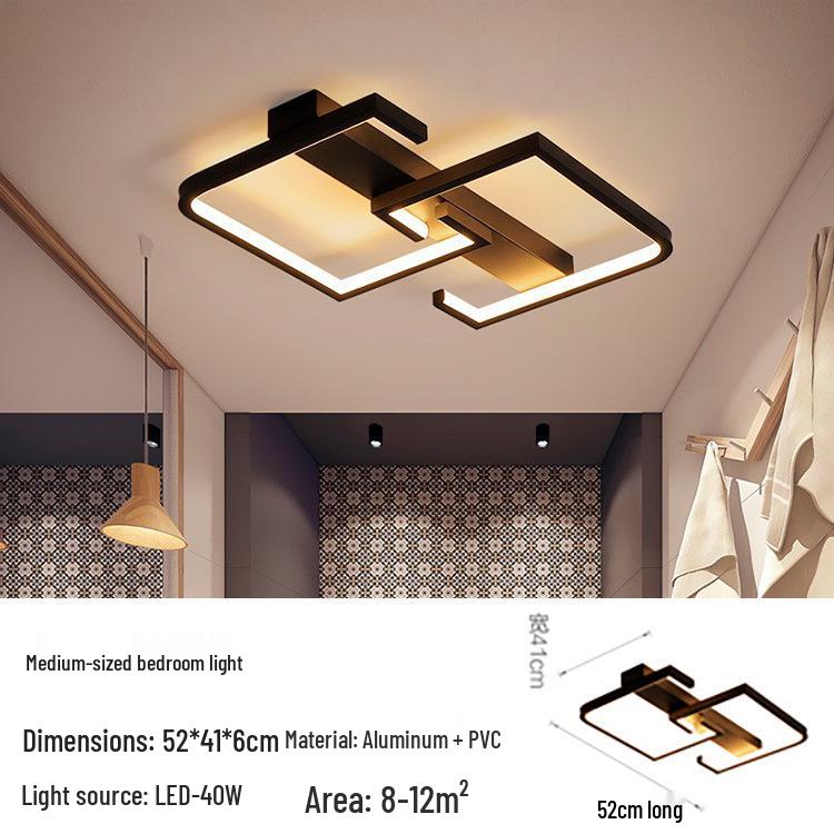 Minimalist Black & White LED Ceiling Light for Bedroom, Living Room, or Study