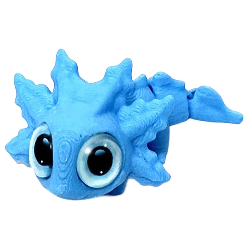 3D Printed Salamander Keychain, Big Eyed Dragon With Movable Joints