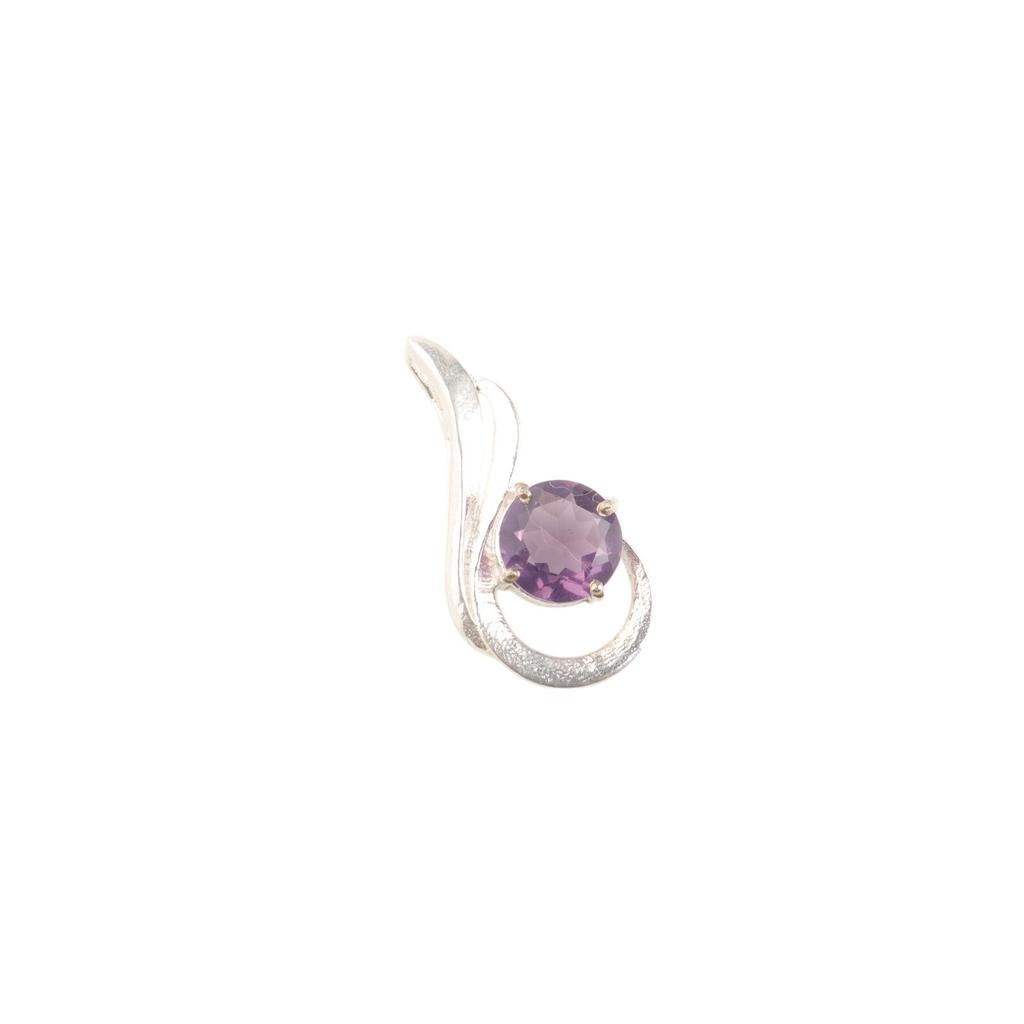 Natural Amethyst Gemstone 925 Sterling Silver Jewelry Women's Silver Pendant 1" CP-24-8