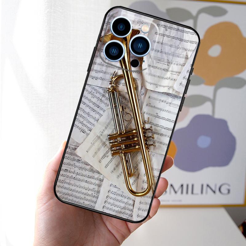 Piccolo Trumpet Brass Instruments Case For iPhone 16 15 14 13 12 11 Pro Max Mini XS X XR 7 8 14 16 15 Plus Back Cover Shell