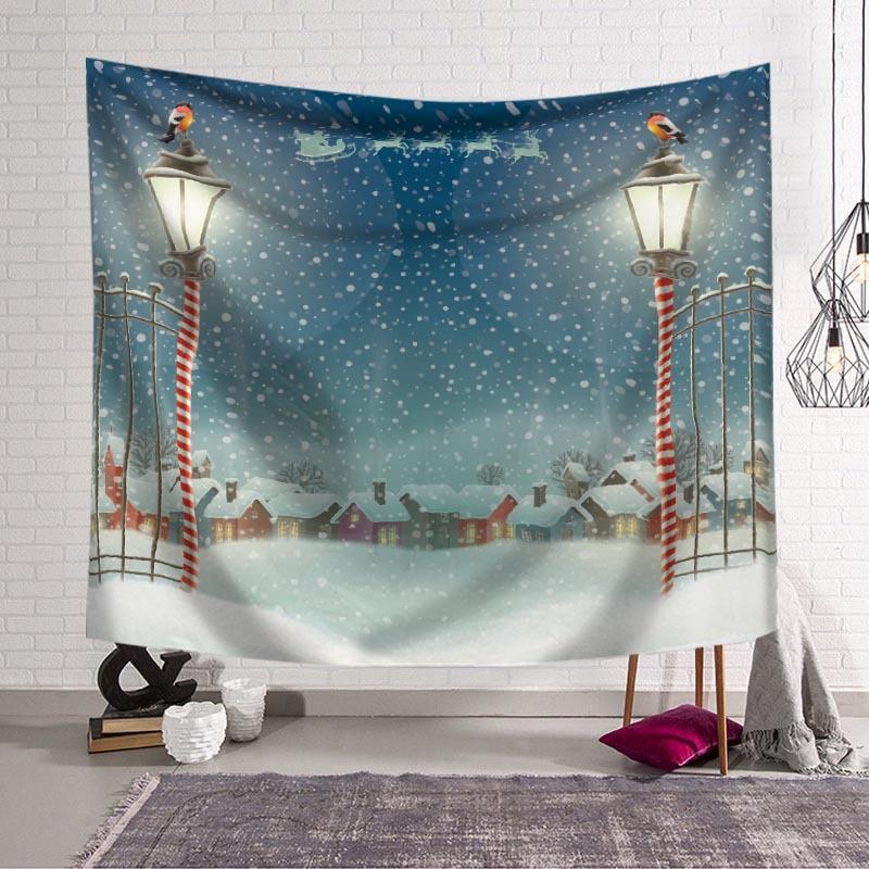 

Рождественский принт снеговика, гобелен, рождественское украшение для комнаты, стены, фон, ткань для дома 150x130cm