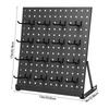 Metal Jewelry Display Rack with Open Pegboard Panel, 16 Movable Hooks and Adjustable Viewing Positions for Tabletop Retail and Craft Fair Displays