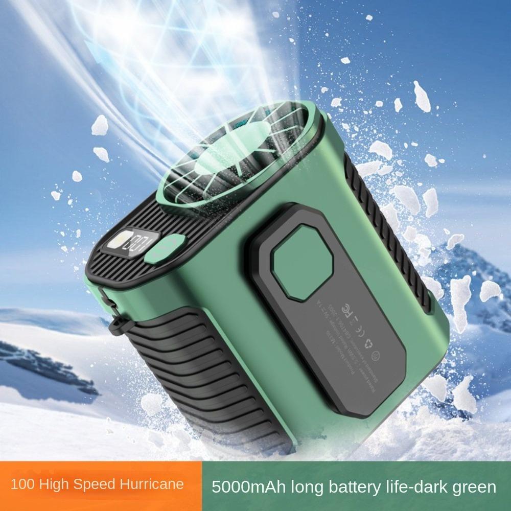

Cooling High-temperature Waist-mounted Fan with LED Flashlight Cooling Tools Room Welding Site Green (M336)